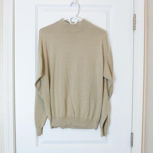Quiet Luxury VTG Fonte Sweater Silk Blend Mockneck Minimalist L Soft Autumn